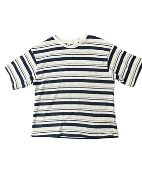 Zara Girls Short Sleeve Stripe Tee - Navy and White size 11/12